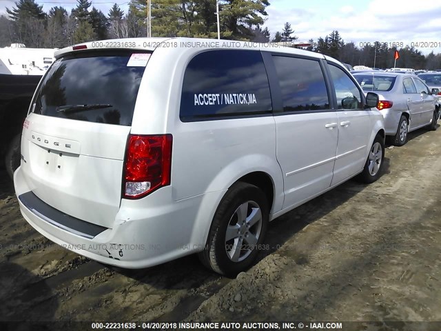 2C4RDGBG7DR568868 - 2013 DODGE GRAND CARAVAN SE WHITE photo 4