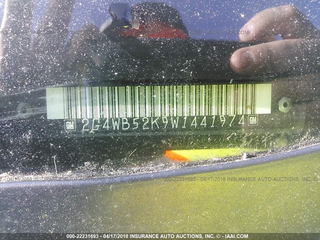 2G4WB52K9W1441974 - 1998 BUICK REGAL LS 勃艮第红 照片 9