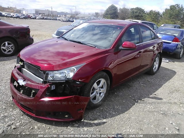 1G1PC5SB0D7141836 - 2013 CHEVROLET CRUZE LT RED photo 2