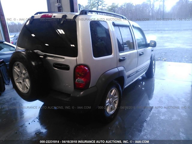 1J4GL48K54W177742 - 2004 JEEP LIBERTY SPORT 银色 照片 4