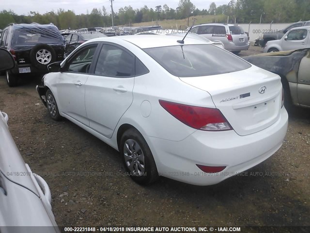 KMHCT4AE6FU860603 - 2015 HYUNDAI ACCENT GLS WHITE photo 3