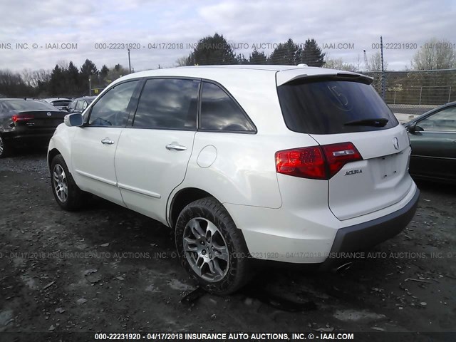 2HNYD28357H523631 - 2007 ACURA MDX TECHNOLOGY WHITE photo 3