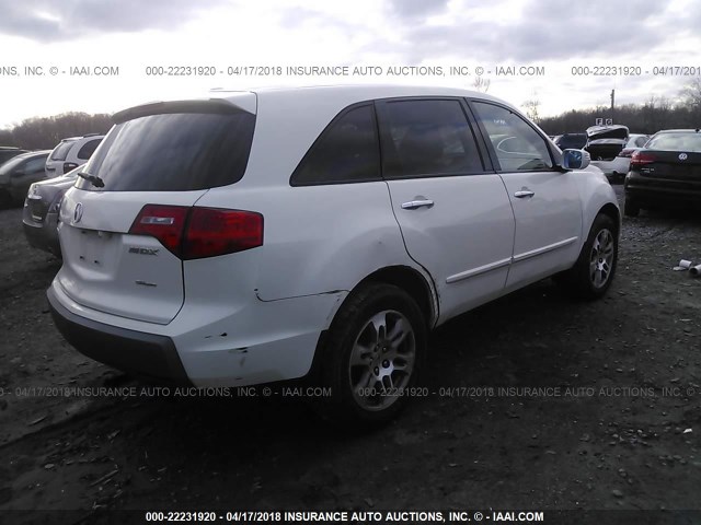 2HNYD28357H523631 - 2007 ACURA MDX TECHNOLOGY WHITE photo 4