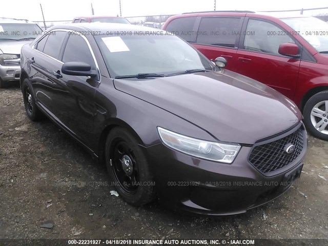 1FAHP2M86DG110337 - 2013 FORD TAURUS POLICE INTERCEPTOR BURGUNDY photo 1