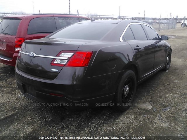 1FAHP2M86DG110337 - 2013 FORD TAURUS POLICE INTERCEPTOR BURGUNDY photo 4