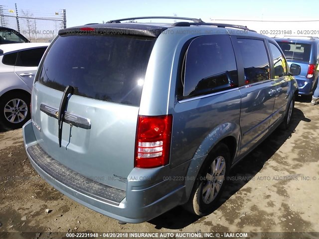 2A8HR54P28R151400 - 2008 CHRYSLER TOWN & COUNTRY TOURING Light Blue photo 4