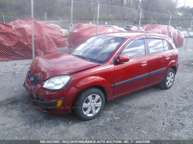 KNADE163486348920 - 2008 KIA RIO 5 SX RED photo 2