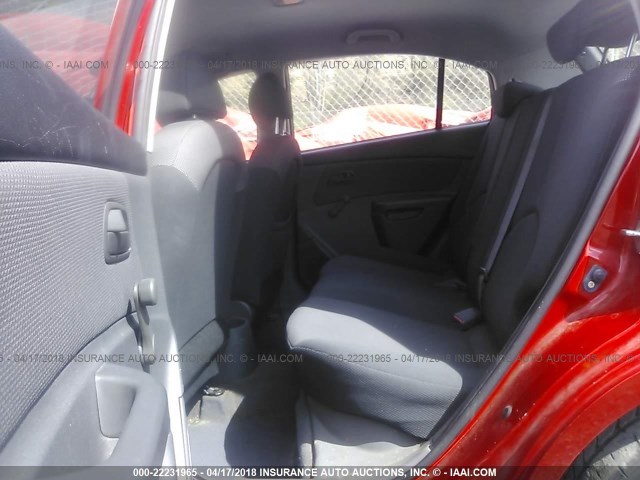 KNADE163486348920 - 2008 KIA RIO 5 SX RED photo 8