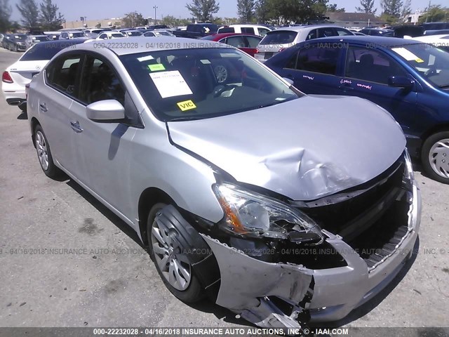 3N1AB7AP7EY216267 - 2014 NISSAN SENTRA S/SV/SR/SL SILVER photo 1