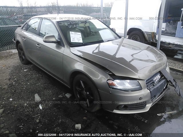 WAULF78KX9N037368 - 2009 AUDI A4 2.0T QUATTRO GOLD photo 1