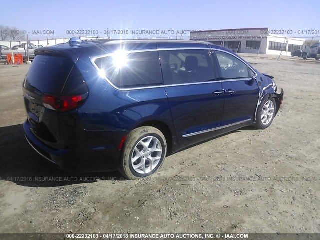 2C4RC1BG3HR512514 - 2017 CHRYSLER PACIFICA TOURING L BLUE photo 4