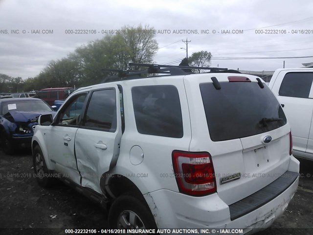 1FMCU04148KB47504 - 2008 FORD ESCAPE LIMITED WHITE photo 3