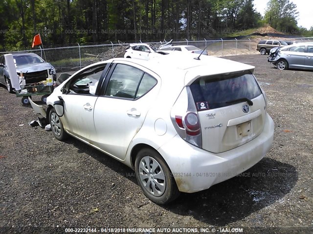 JTDKDTB36D1557677 - 2013 TOYOTA PRIUS C WHITE photo 3