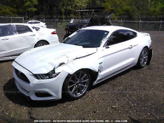 1FA6P8CF5G5331809 - 2016 FORD MUSTANG GT WHITE photo 2