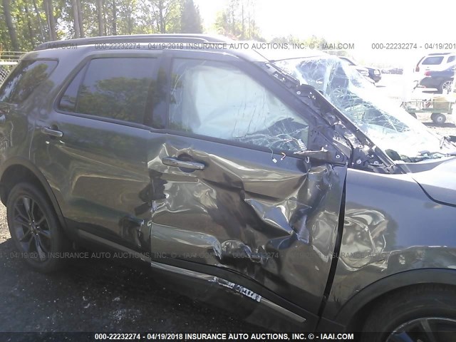 1FM5K7D81HGD48574 - 2017 FORD EXPLORER XLT GRAY photo 6