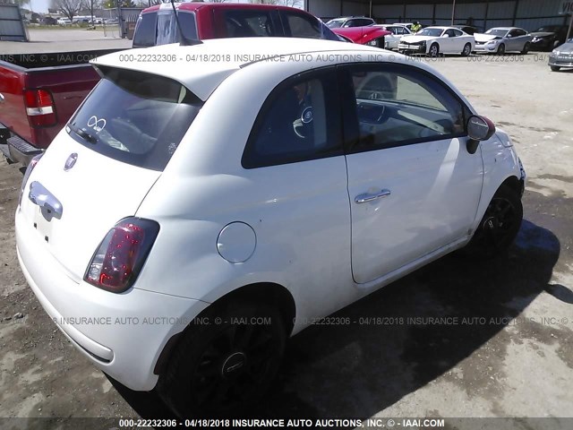 3C3CFFARXGT246213 - 2016 FIAT 500 POP WHITE photo 4