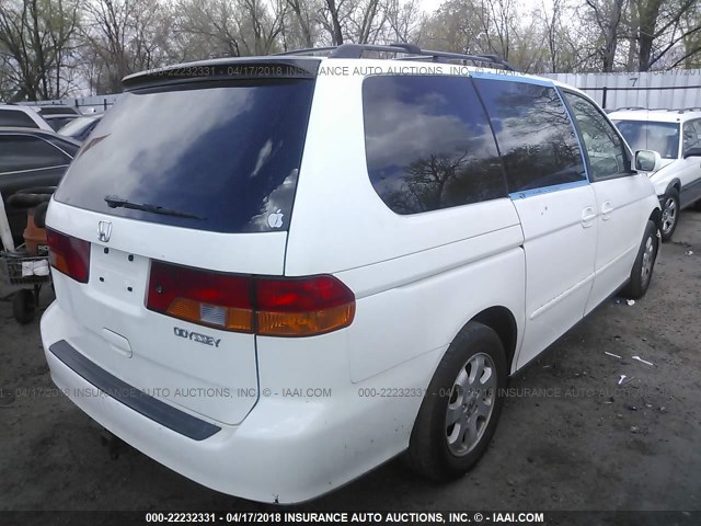 5FNRL18022B046684 - 2002 HONDA ODYSSEY EXL თეთრი ფოტო 4