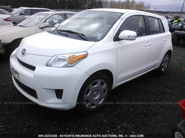 JTKKU4B49B1011282 - 2011 TOYOTA SCION XD WHITE photo 2