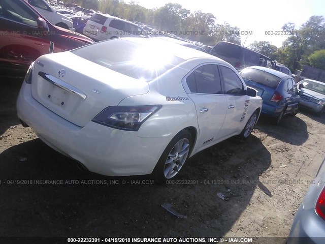 1N4AA5APXCC855310 - 2012 NISSAN MAXIMA S/SV WHITE photo 4