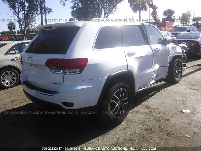 1C4RJEBG9HC779422 - 2017 JEEP GRAND CHEROKEE LIMITED WHITE photo 4