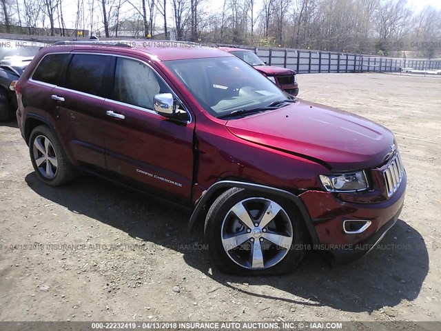 1C4RJFBG1EC112085 - 2014 JEEP GRAND CHEROKEE LIMITED RED photo 1