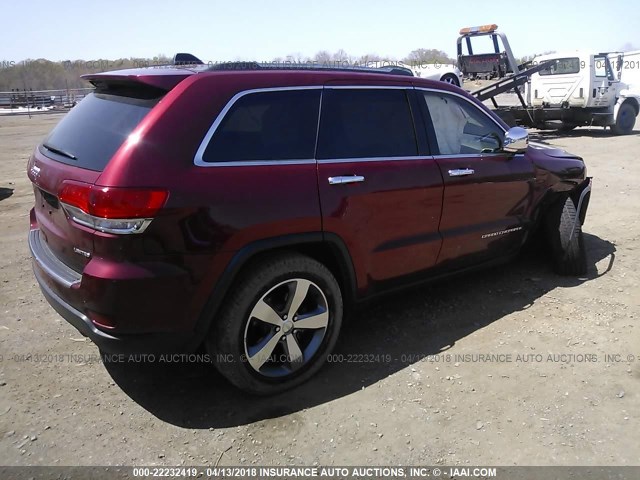1C4RJFBG1EC112085 - 2014 JEEP GRAND CHEROKEE LIMITED RED photo 4