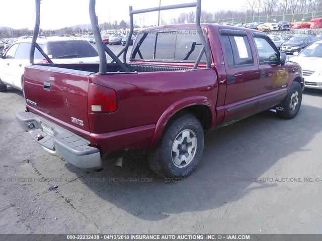 1GCDT13W91K193625 - 2001 CHEVROLET S TRUCK S10 RED photo 4