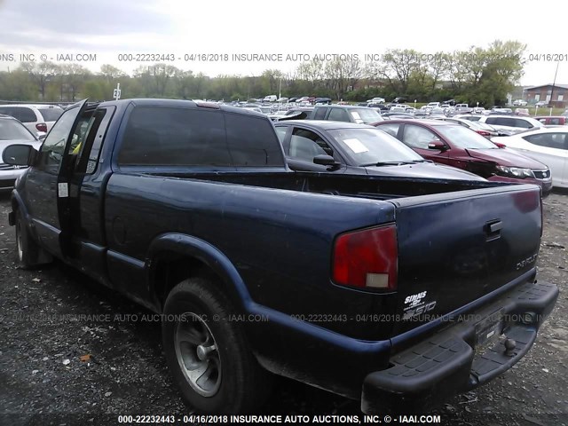 1GCCS19W318163684 - 2001 CHEVROLET S TRUCK S10 BLUE photo 3