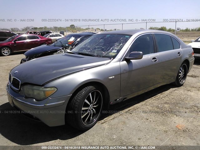 WBAGN63454DS47866 - 2004 BMW 745 LI GRAY photo 2