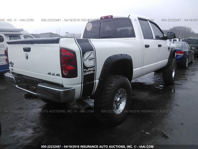 3D7KS28AX8G227592 - 2008 DODGE RAM 2500 ST/SLT WHITE photo 4