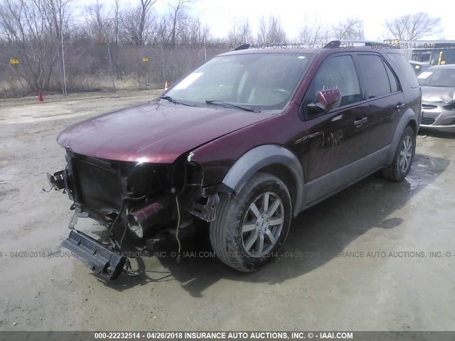 1FMDK05W38GA26695 - 2008 FORD TAURUS X SEL MAROON photo 2