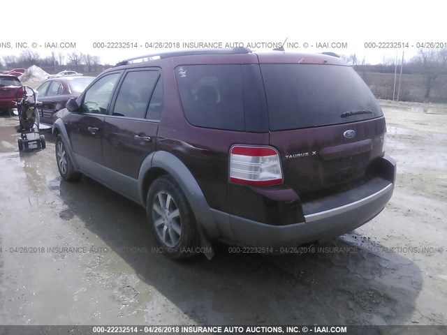 1FMDK05W38GA26695 - 2008 FORD TAURUS X SEL MAROON photo 3