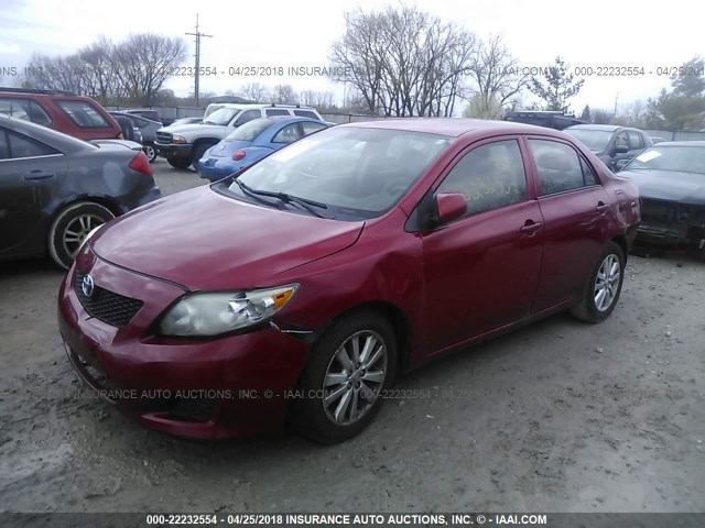 2T1BU40E39C045369 - 2009 TOYOTA COROLLA S/LE/XLE RED photo 2