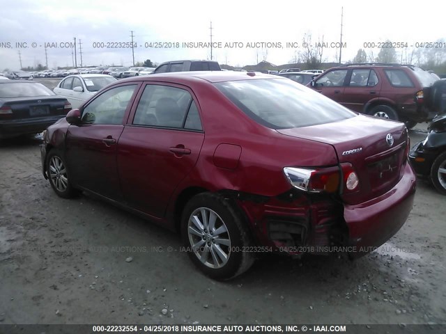 2T1BU40E39C045369 - 2009 TOYOTA COROLLA S/LE/XLE RED photo 3