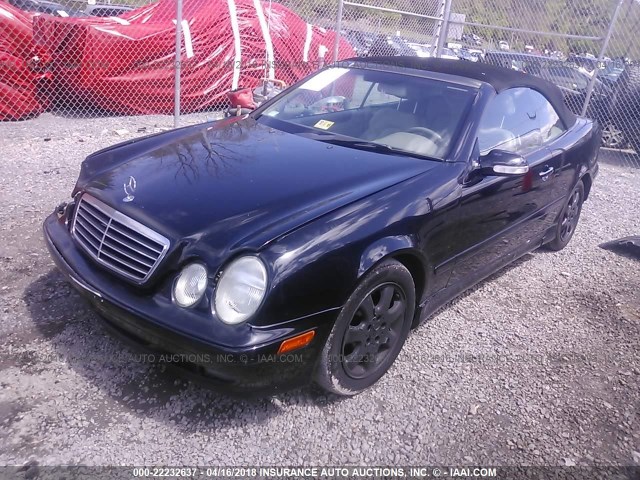 WDBLK65GX2T104611 - 2002 MERCEDES-BENZ CLK 320 BLACK photo 2