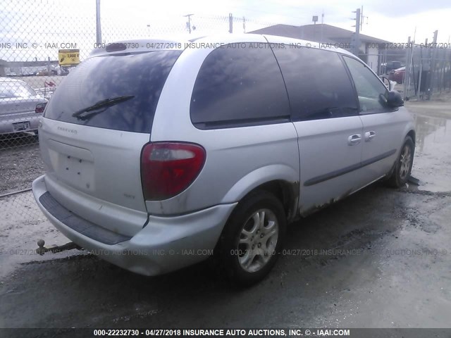 1D4GP45R54B508552 - 2004 DODGE CARAVAN SXT SILVER photo 4