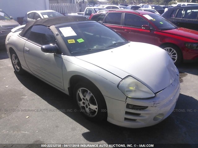 4A3AE45G63E022043 - 2003 MITSUBISHI ECLIPSE SPYDER GS WHITE photo 1
