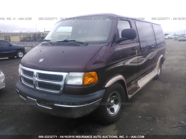 2D6WB11Y73K514763 - 2003 DODGE RAM VAN B1500 BURGUNDY photo 2