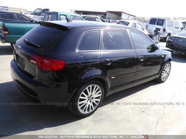 WAUHF78P27A134263 - 2007 AUDI A3 2 BLACK photo 4