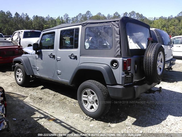 1C4BJWDG8DL650201 - 2013 JEEP WRANGLER UNLIMITE SPORT SILVER photo 3