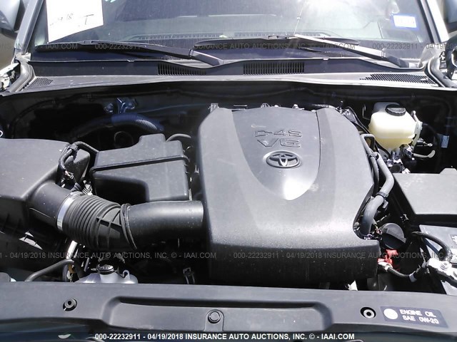 5TFCZ5AN0HX073771 - 2017 TOYOTA TACOMA DBL CAB/SR/TRDSPT/OR/PRO ნაცრისფერი ფოტო 10