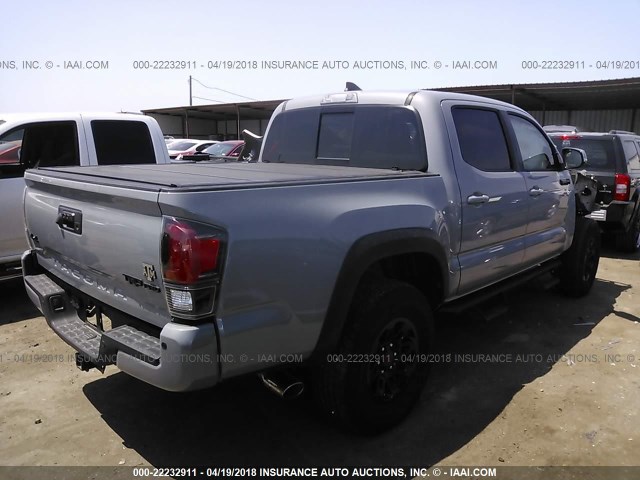 5TFCZ5AN0HX073771 - 2017 TOYOTA TACOMA DBL CAB/SR/TRDSPT/OR/PRO ნაცრისფერი ფოტო 4