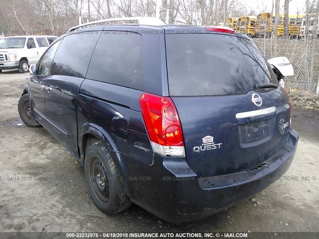 5N1BV28U58N112297 - 2008 NISSAN QUEST S/SE/SL BLUE photo 3