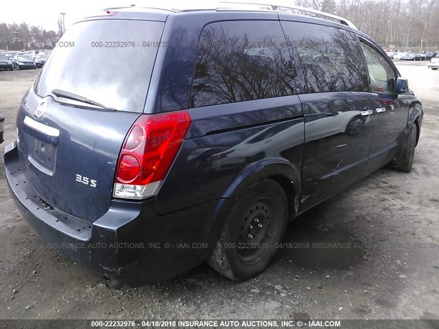 5N1BV28U58N112297 - 2008 NISSAN QUEST S/SE/SL BLUE photo 4