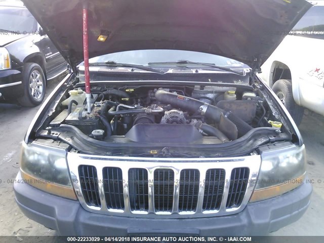 1J4GW48N91C637001 - 2001 JEEP GRAND CHEROKEE LAREDO BLACK photo 10