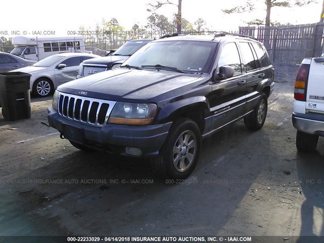 1J4GW48N91C637001 - 2001 JEEP GRAND CHEROKEE LAREDO BLACK photo 2