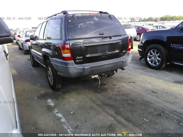 1J4GW48N91C637001 - 2001 JEEP GRAND CHEROKEE LAREDO BLACK photo 3