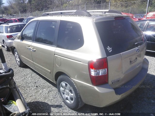 KNDMB133176135499 - 2007 KIA SEDONA EX/LX GOLD photo 3