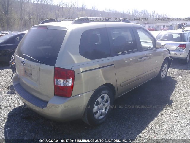 KNDMB133176135499 - 2007 KIA SEDONA EX/LX GOLD photo 4