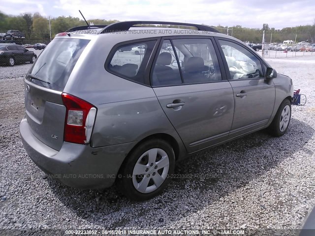 KNAFG528X97259859 - 2009 KIA RONDO LX/EX GRAY photo 4